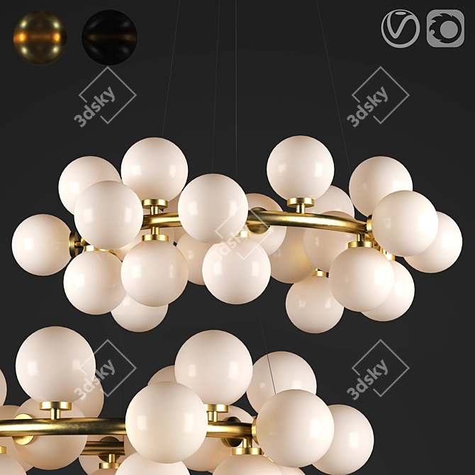 Modern LED Hanging Pendant with Magic Bean Design 3D model image 5