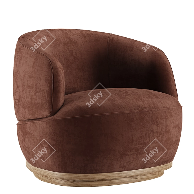 Sleek Orbit Armchair 3D model image 1