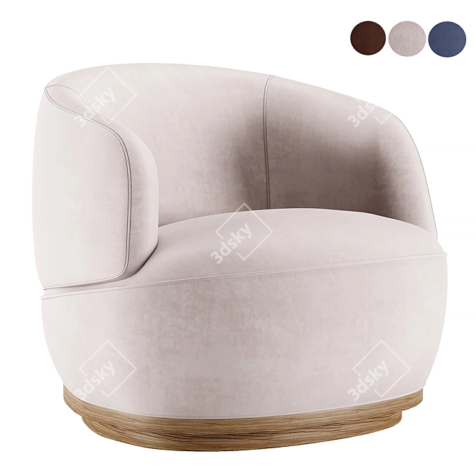 Sleek Orbit Armchair 3D model image 2