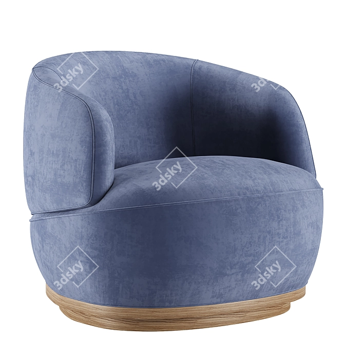 Sleek Orbit Armchair 3D model image 3