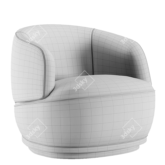 Sleek Orbit Armchair 3D model image 4