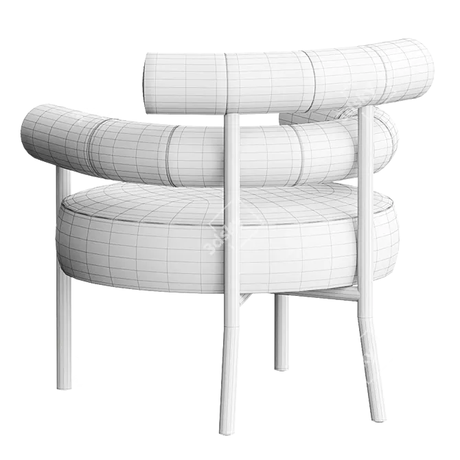 Modern Elegance: OLIO Leather Armchair 3D model image 5