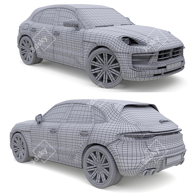 Luxury Detailed Porsche Macan S 3D model image 6