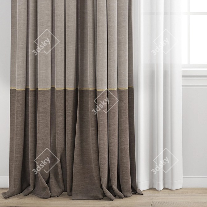 Premium Polygonal Curtain Model 3D model image 2