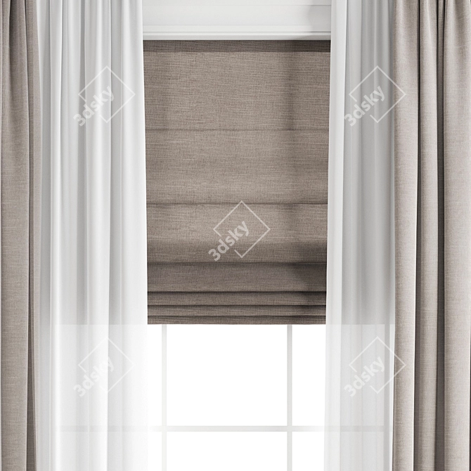 Premium Polygonal Curtain Model 3D model image 4