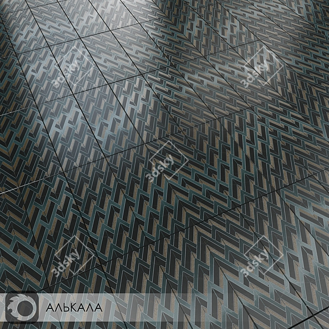 Ceramic Fiesta: Alcala Glossy Wall Tiles 3D model image 1