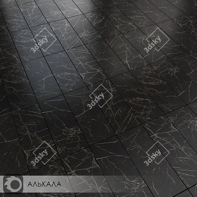 Ceramic Fiesta: Alcala Glossy Wall Tiles 3D model image 2