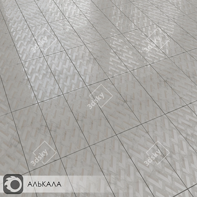 Ceramic Fiesta: Alcala Glossy Wall Tiles 3D model image 6