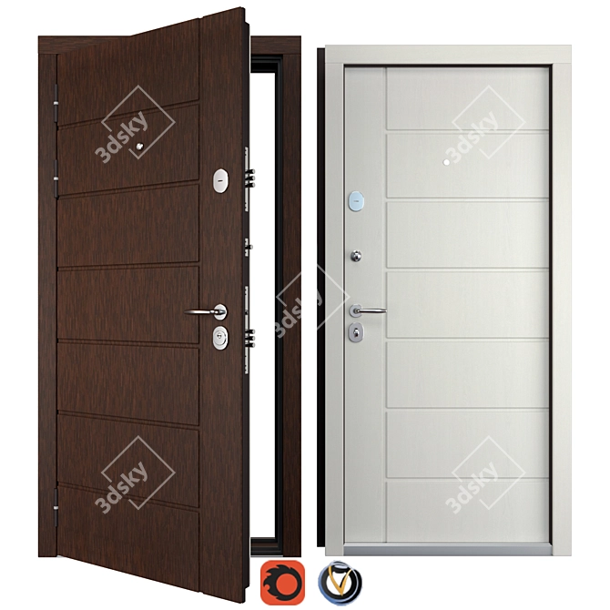 Olimpiya (Favorit) Entrance Door: Secure & Stylish 3D model image 1