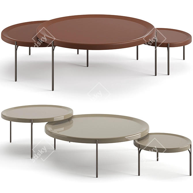 Fendi Casa Palmer Coffee Tables Set 3D model image 1