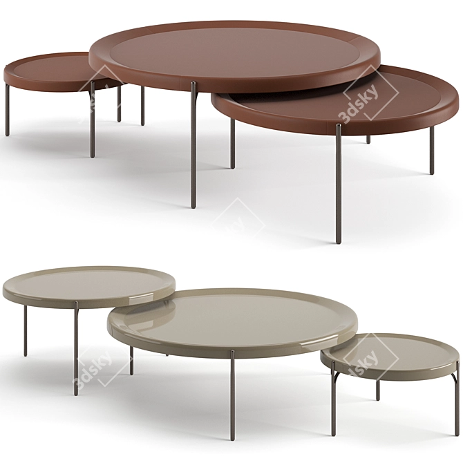 Fendi Casa Palmer Coffee Tables Set 3D model image 2