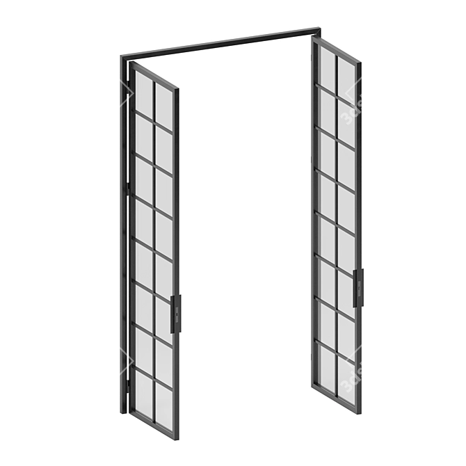 Elegant Glass Door Partition 3D model image 3