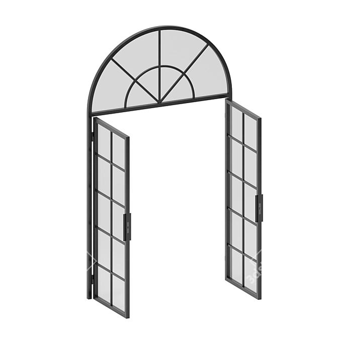 Elegant Glass Door Partition 3D model image 4