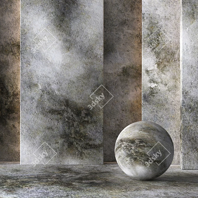 Seamless Patina Concrete Plaster: 8K Decor Material 3D model image 1