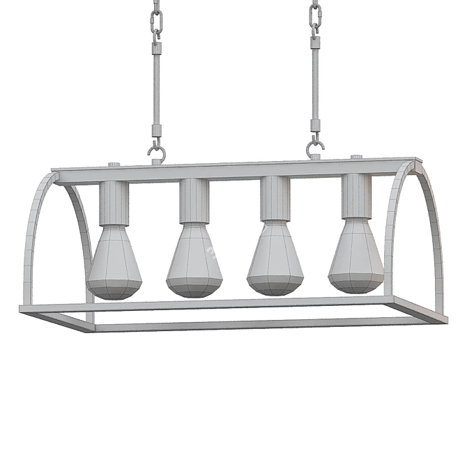 Lussole Loft Cornville Chandelier 3D model image 2