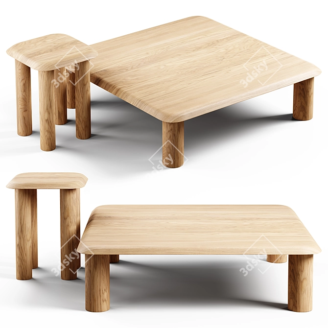 Fredericia Islets Table Set: Versatile and Elegant Furniture Solution 3D model image 1