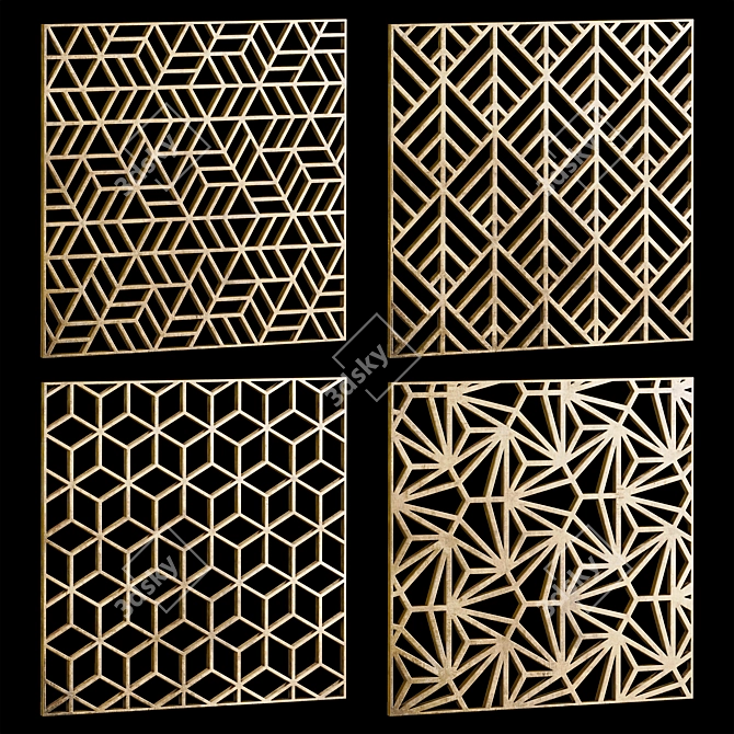 Square Decor Panels Set: Elegant and Versatile 3D model image 6