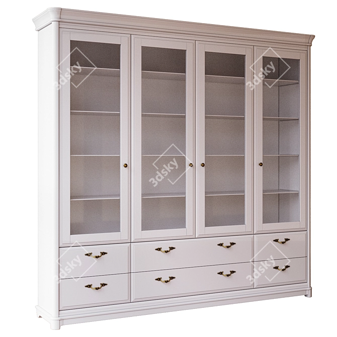 Riviera Collection Wooden Bookcase - Elegant and Spacious 3D model image 2