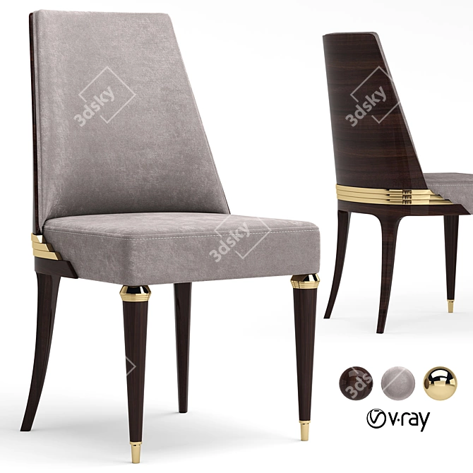 Elegant Vistore Dining Chair 3D model image 1