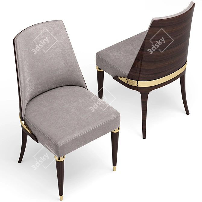 Elegant Vistore Dining Chair 3D model image 4