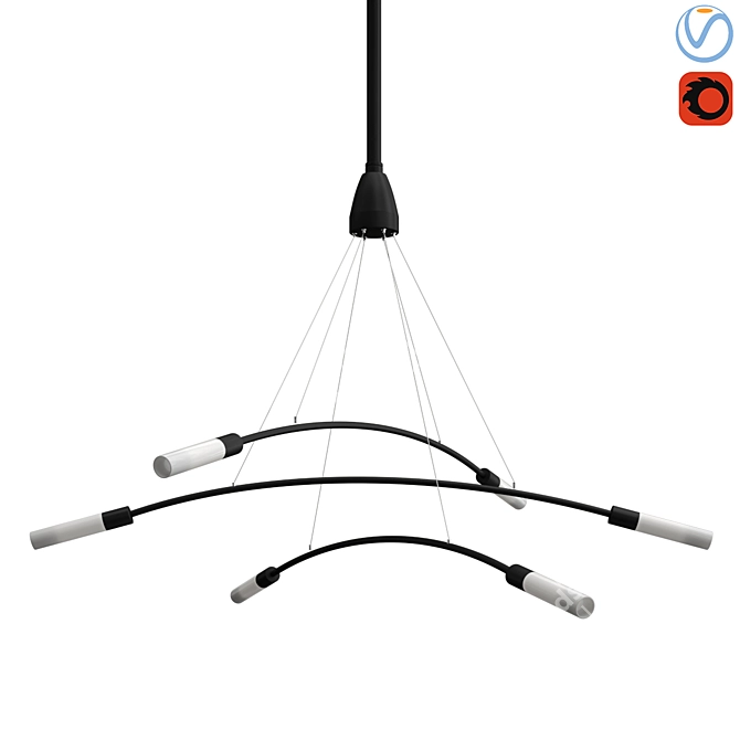 Modern LED Chandelier: Stylish Illumination 3D model image 1