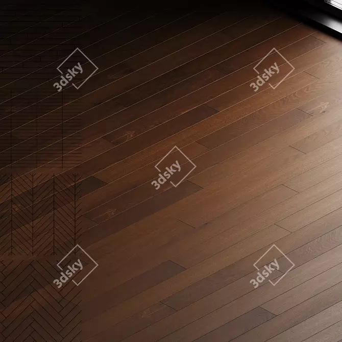 Premium Oak Parquet Board - 11 (Wood Floor Set) 3D model image 1