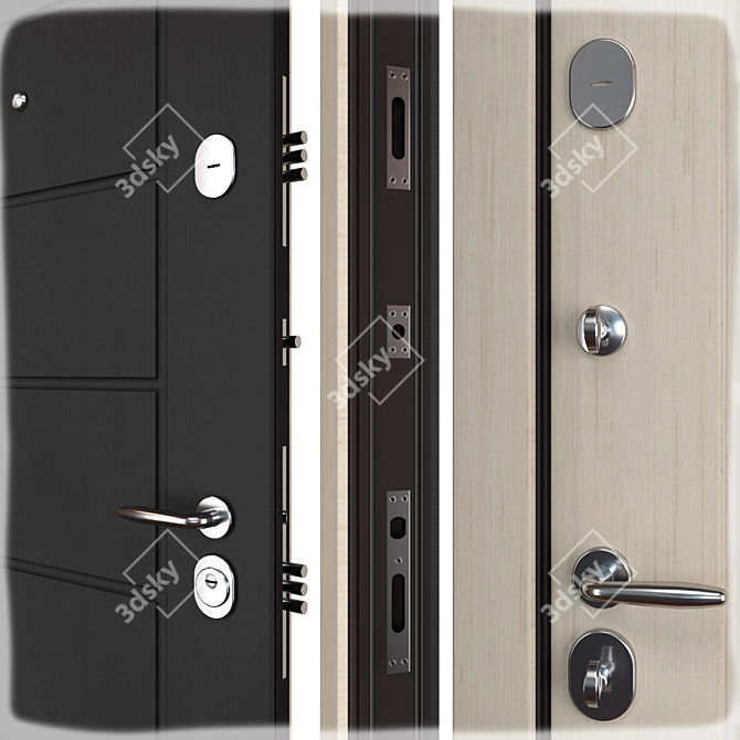 Title: Galaktika (Favorit) Entrance Metal Door 3D model image 2