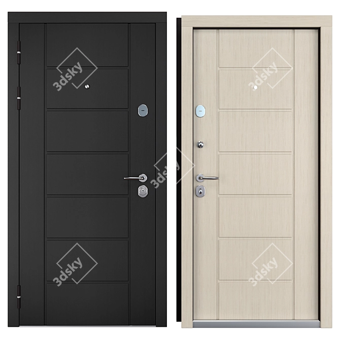 Title: Galaktika (Favorit) Entrance Metal Door 3D model image 3