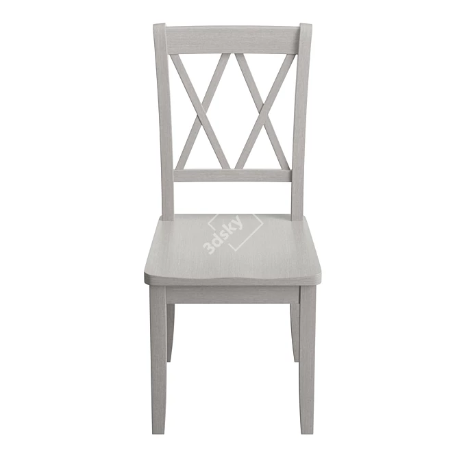 French Cottage Style Solid Wood Cross Back Chair 3D model image 2