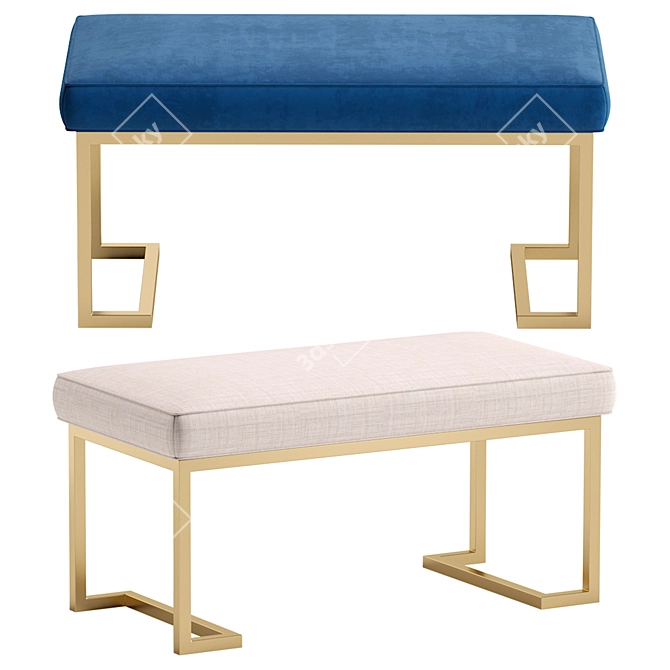 Elegant Richmond Bench in 3 Color Options 3D model image 3