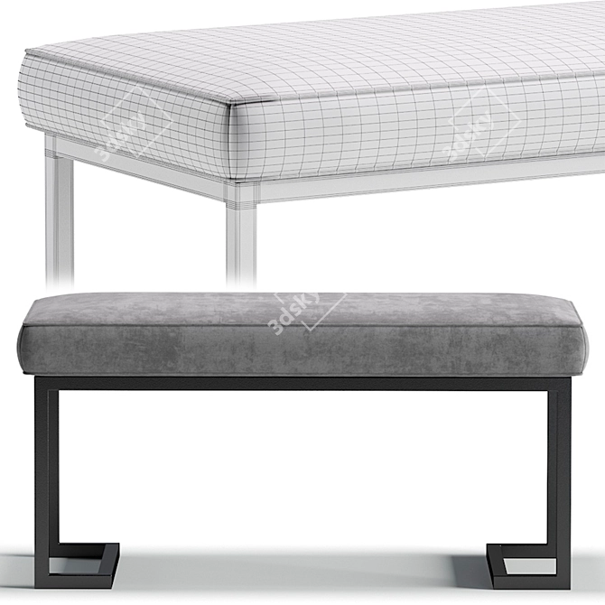 Elegant Richmond Bench in 3 Color Options 3D model image 4