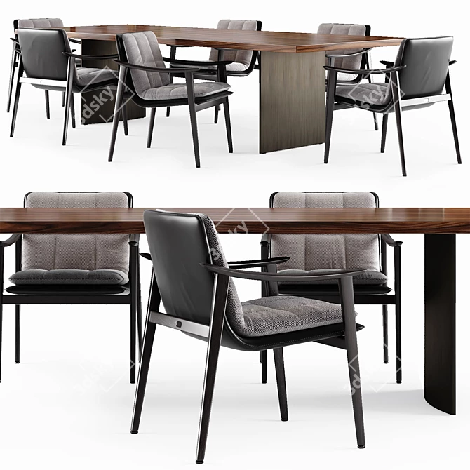 Elegant Minotti LINHA Table 3D model image 1