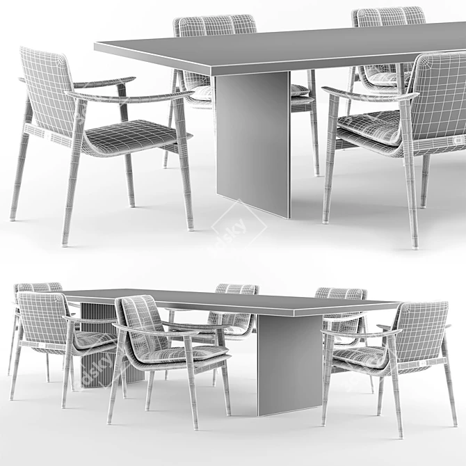 Elegant Minotti LINHA Table 3D model image 7