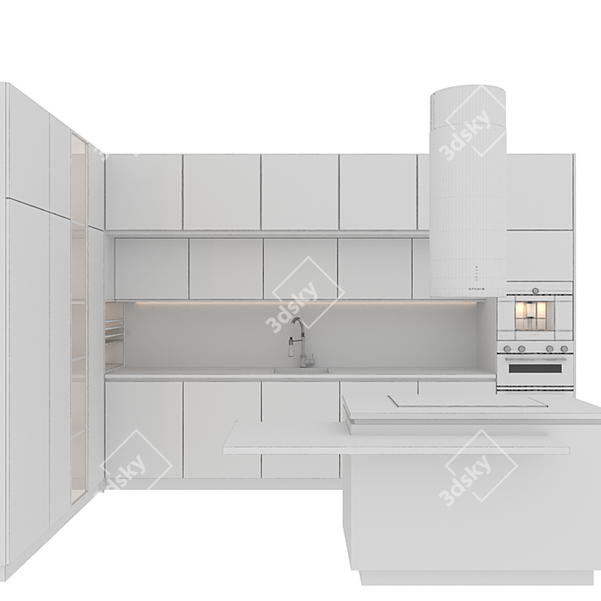 Versatile Modern Kitchen 3D model image 13