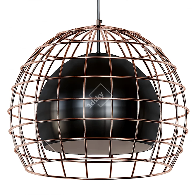 Black Metal Pendant Lamp 3D model image 1