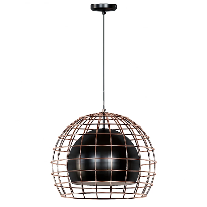 Black Metal Pendant Lamp 3D model image 2