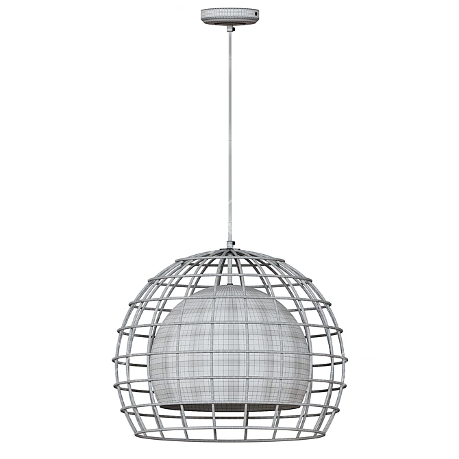 Black Metal Pendant Lamp 3D model image 3