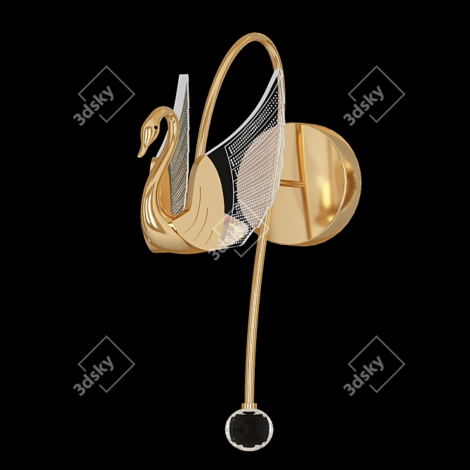 Birdie Wall | Elegant LED Swan Lamp 3D model image 1