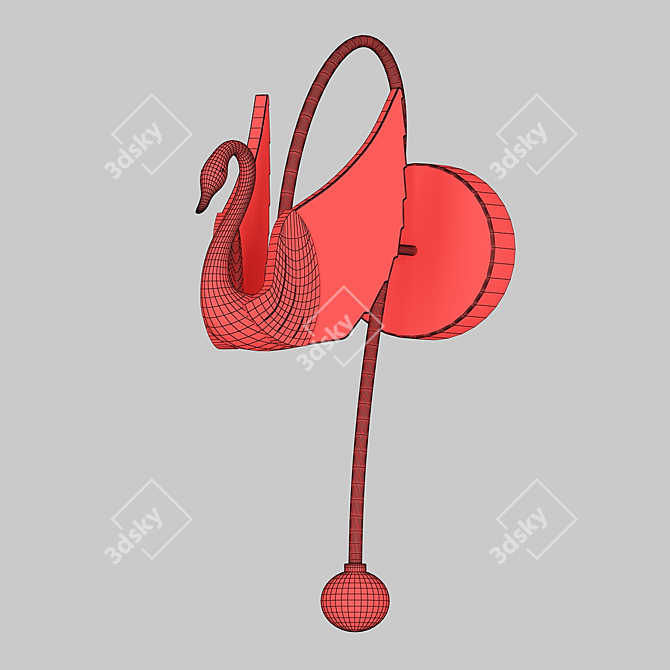 Birdie Wall | Elegant LED Swan Lamp 3D model image 2