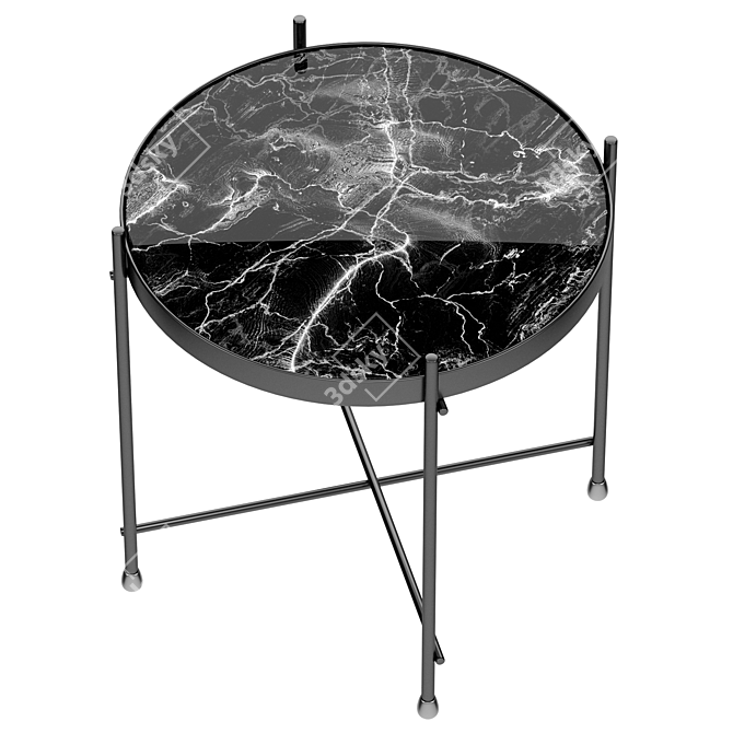 Sleek Cupid Marble Black Coffee Table 3D model image 2