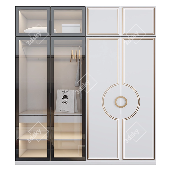 Elegant Greek-inspired Wardrobe 3D model image 2