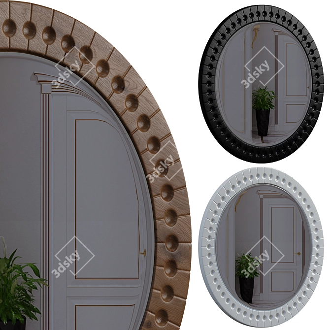 Shining Gold Star Mirror 3D model image 1