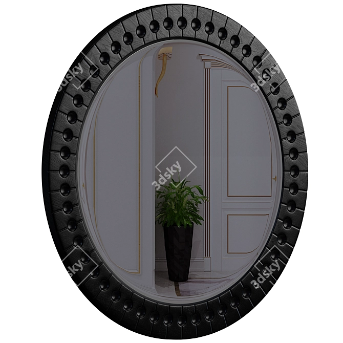 Shining Gold Star Mirror 3D model image 2