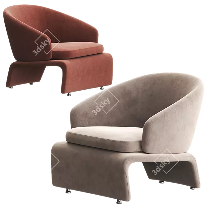 Luxurious HALLEY Armchair by Minotti 3D model image 4