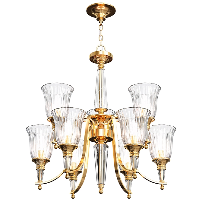 Hinkley Chandon 9 Arm Chandelier 3D model image 2