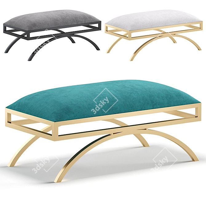 Elegant Cremona Bench: 3 Color Options 3D model image 1