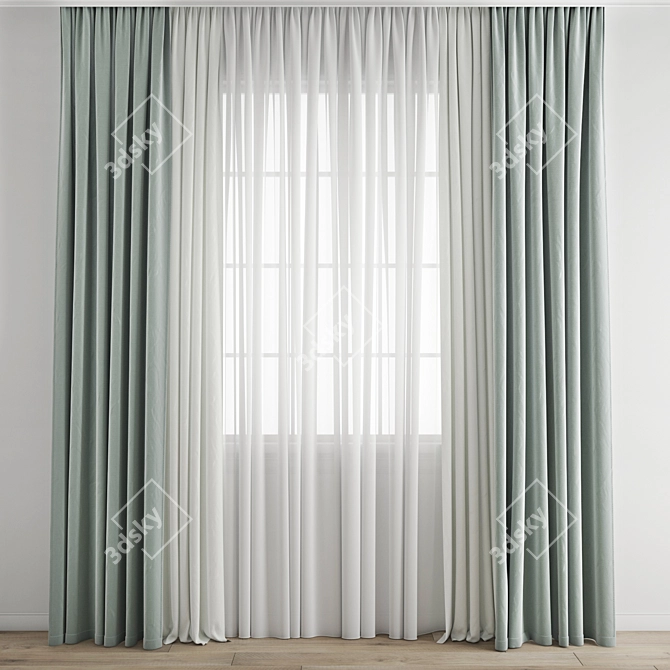 Polygonal Curtain Model 3D model image 1