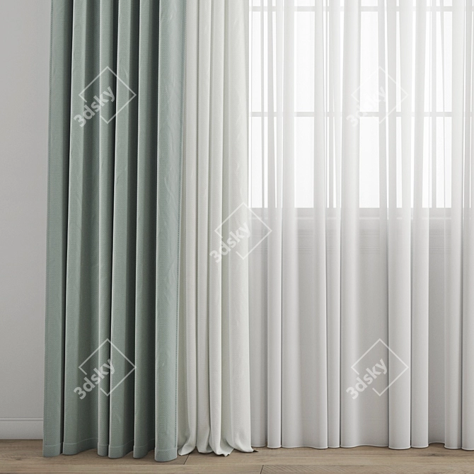 Polygonal Curtain Model 3D model image 2