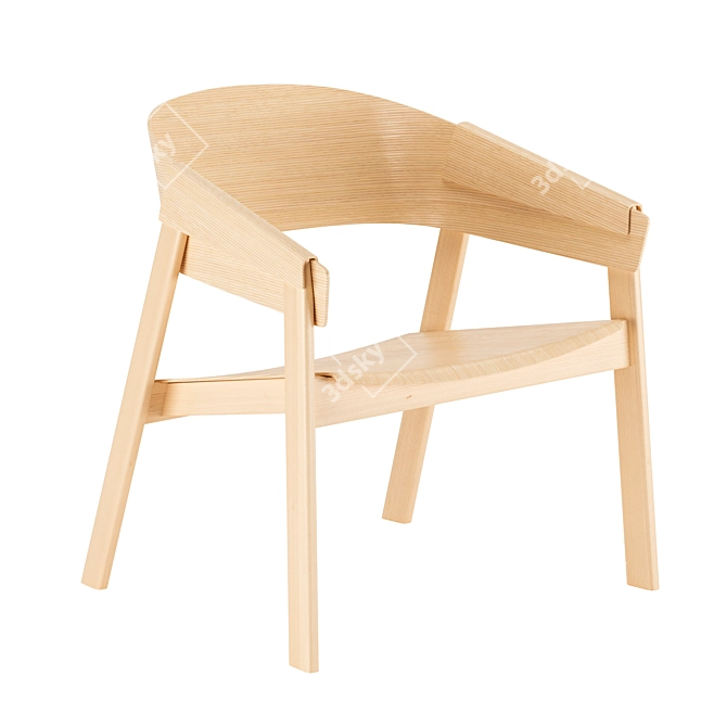 Modern Scandinavian Style Lounge Chair 3D model image 2