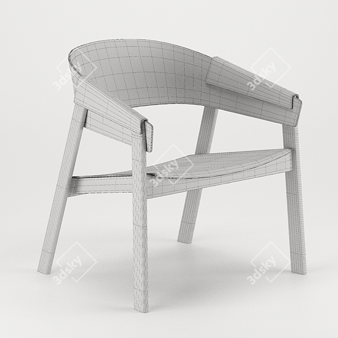 Modern Scandinavian Style Lounge Chair 3D model image 4